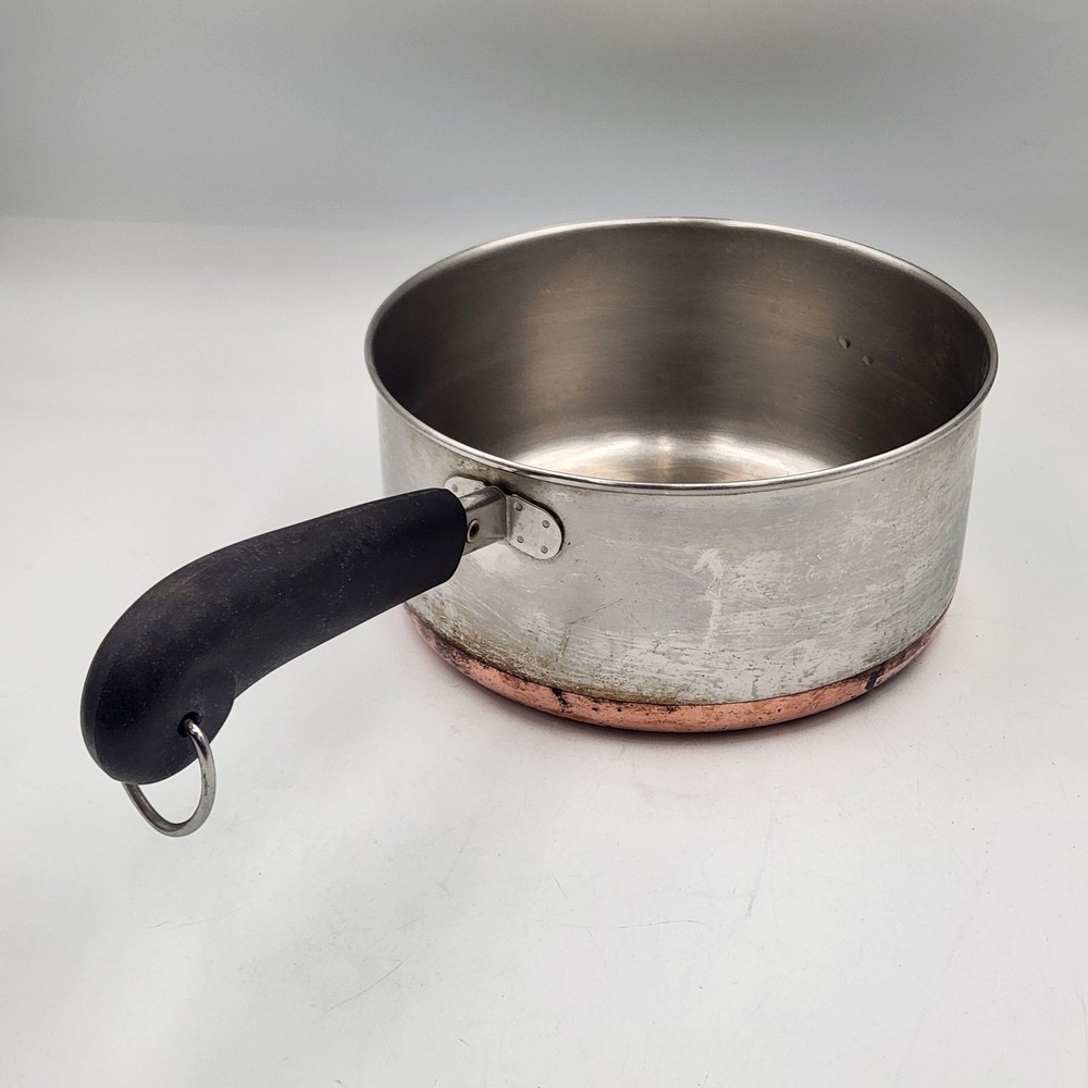 Vintage Revere Ware 2 Quart Saucepan 87 Clinton IL Copper Bottom USA 7 Inch